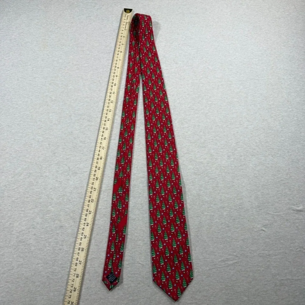 Holiday Traditions Necktie‎ Men OS Red Excellent Christmas Tree Candy Cane
